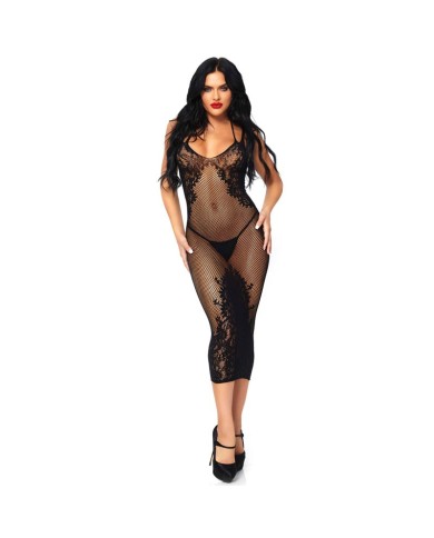 Vestito sexy con rete e pizzo (nero) – Leg Avenue