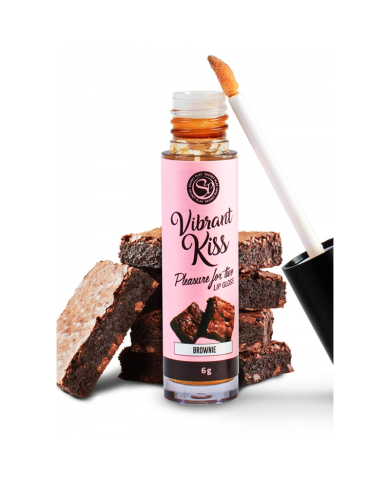 Oral Pleasure Gloss Vibrant Kiss (Brownie) - Secret Play