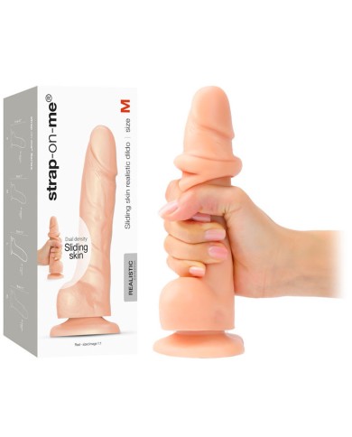 Dildo realistico con scroto - strap-on-me Sliding Skin (Medium)