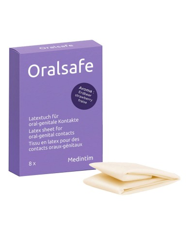 ORAL safe Latex-Tücher (Erdbeere) 8St.