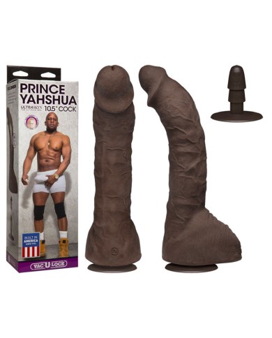 Gode ventouse réaliste XXL Prince Yahshua 27cm (brun) - Doc Johnson