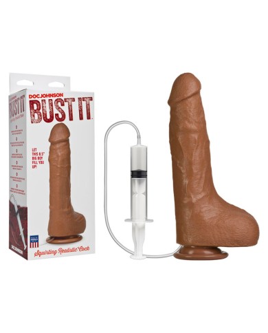 Bust It Strap-On-Me (gode qui éjacule) 15cm (Brun) - Doc Johnson Bust It Strap-On-Me (gode qui éjacule) 15cm (Brun) - Doc Johnson