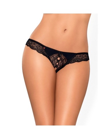 Sexy Mini-String offen Miamor (Schwarz) - Obsessive