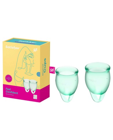 Coppetta mestruale Feel Confident Verde (2 pces) - Satisfyer