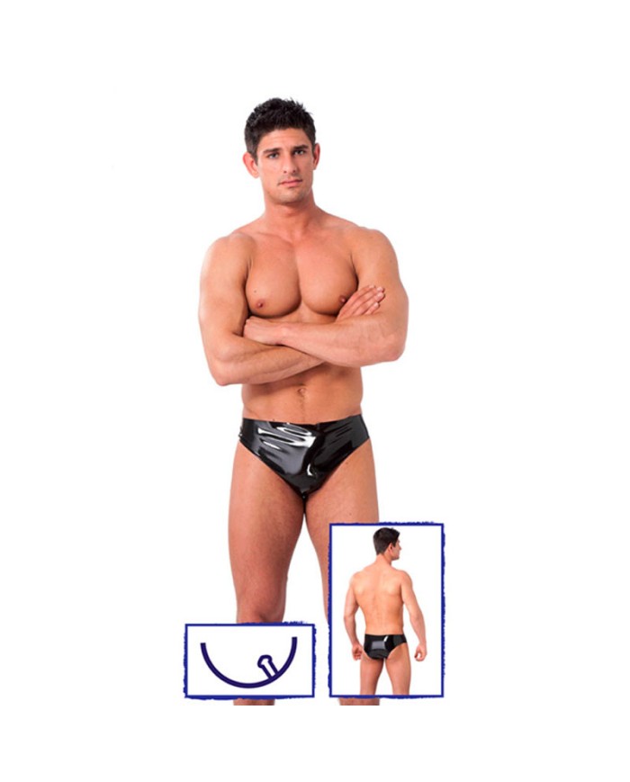 Latex-Slip fr Mnner mit Analplug - Rimba