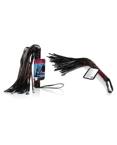 BDSM Geflochtenen Scandal Flogger Schwarz & Rot - Calexotics