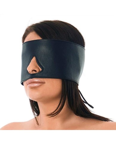Maske BDSM Augenbinde aus Leder (Schwarz) - Rimba