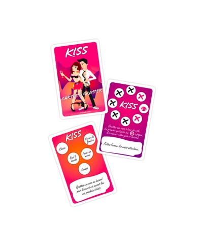 Scratch cards "Kiss" 6x (French) - Ozzé Scratch cards "Kiss" 6x (French) - Ozzé