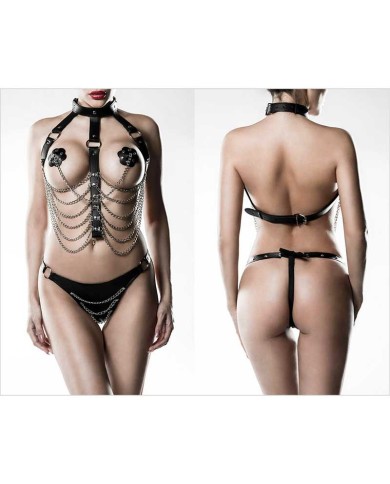 Ensemble harnais BDSM 3pces. - Grey Velvet 14503