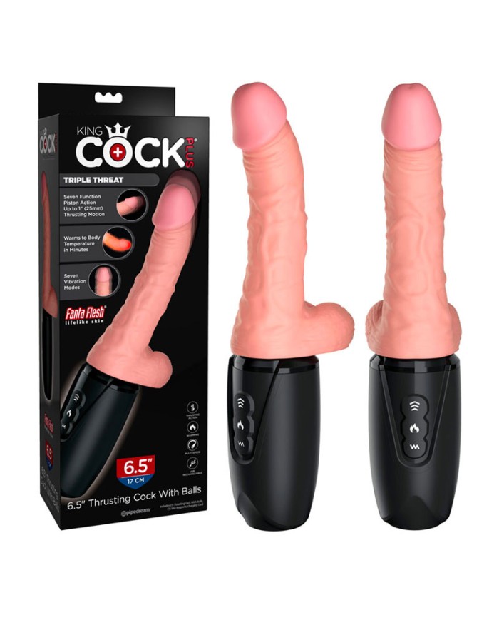 King Cock Plus Realistic Reciprocating Vibrator (14.5 cm) - Pipedream