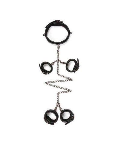 BDSM Fesselkit Hals - Arm - Fussfesseln mit Ketten - EasyToys