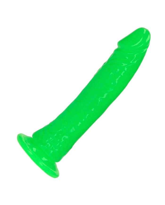 Realistischer Dildo Fluo Grün mit Saugnapf 18 cm