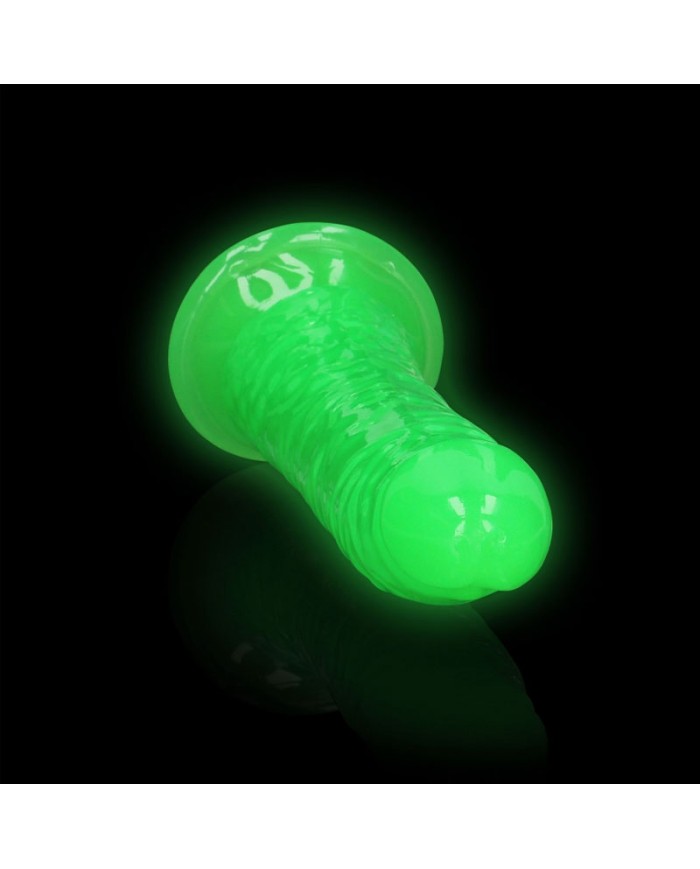 Realistischer Dildo Fluo Grün mit Saugnapf 18 cm