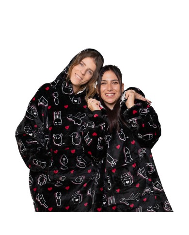 Felpa con cappuccio con pittogrammi sexy - Edizione limitata SweetPlaid Felpa con cappuccio con pittogrammi sexy - Edizione limitata SweetPlaid