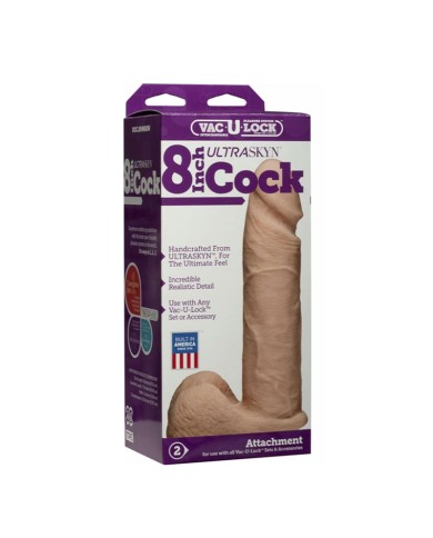 Dildo réaliste 19 cm (Beige) - Doc Johnson Vac-U-Lock UltraSkyn Dildo réaliste 19 cm (Beige) - Doc Johnson Vac-U-Lock UltraSkyn