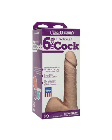 Dildo réaliste 16 cm (Beige) - Doc Johnson Vac-U-Lock UltraSkyn Dildo réaliste 16 cm (Beige) - Doc Johnson Vac-U-Lock UltraSkyn