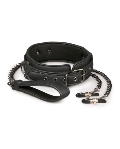 Kit BDSM (collier, laisse et pinces à seins) -  EasyToys