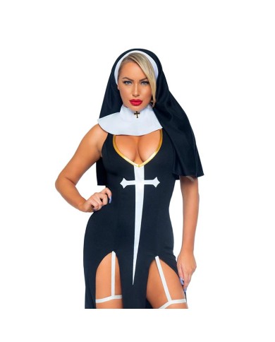 Costume de nonne Sultry Sinner (Noir & Blanc) - Leg Avenue