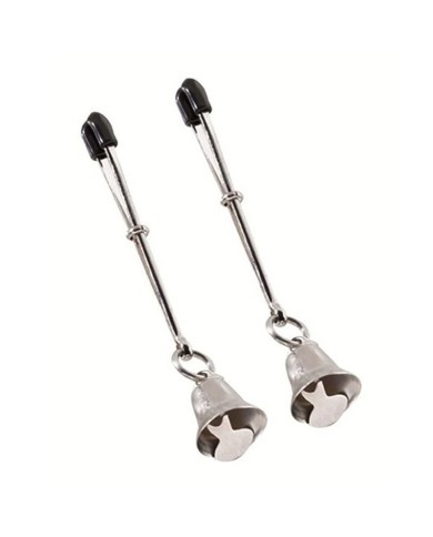 Pinces à tétons Spartacus avec clochettes type brucelles Pinces à tétons Spartacus avec clochettes type brucelles
