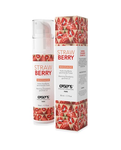 Exsens olio per massaggi goloso e riscaldante - Strawberry Exsens olio per massaggi goloso e riscaldante - Strawberry