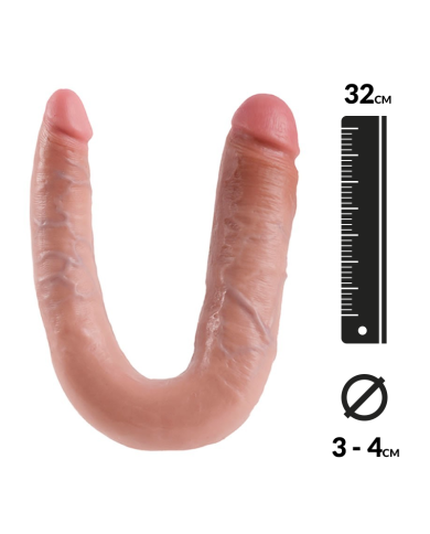 Realistischer gebogener Dildo - King Cock Double Trouble