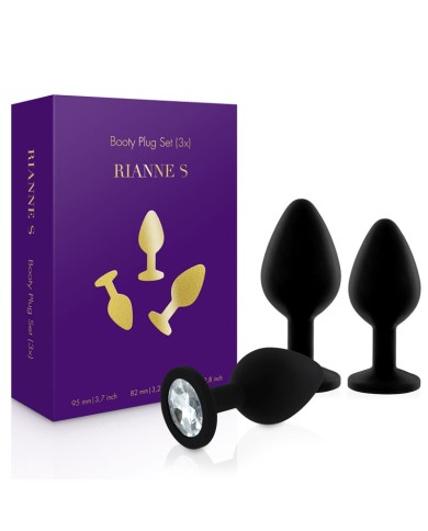 Rianne S Booty Silikon Plug Set Schwarz – Kit 3x Analer Stecker