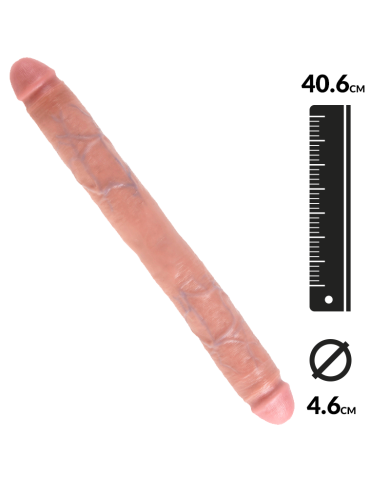Double dong réaliste Beige Large - King Cock 16"