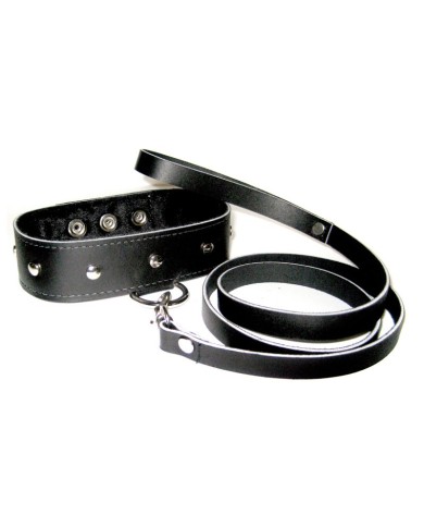 Laisse et collier de soumission en cuir Collar & Leash Set - Sportsheet Laisse et collier de soumission en cuir Collar & Leash Set - Sportsheet