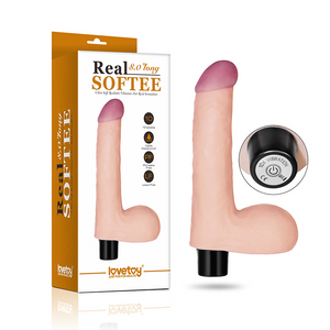 Vibromasseur réaliste avec testicules (21 cm) Softee 8"