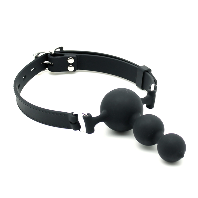Ball Gag avec chapelet anal en silicone - Rimba