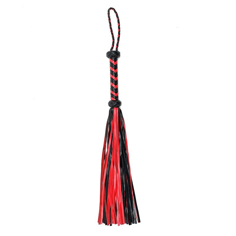 Martinet BDSM en Daim et cuir tressé Rouge/Noir - Rimba