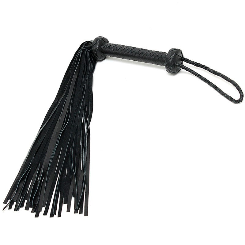Martinet BDSM en Daim et cuir tressé Noir - Rimba