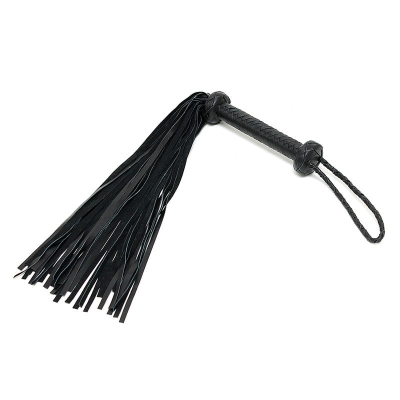 Martinet BDSM en Daim et cuir tressé Noir - Rimba