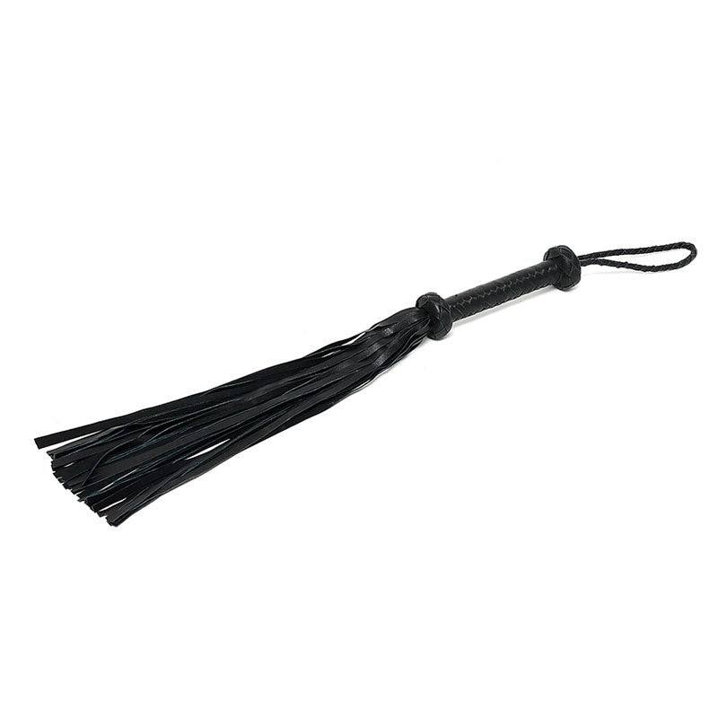 Martinet BDSM en Daim et cuir tressé Noir - Rimba
