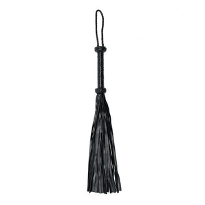 Martinet BDSM en Daim et cuir tressé Noir - Rimba