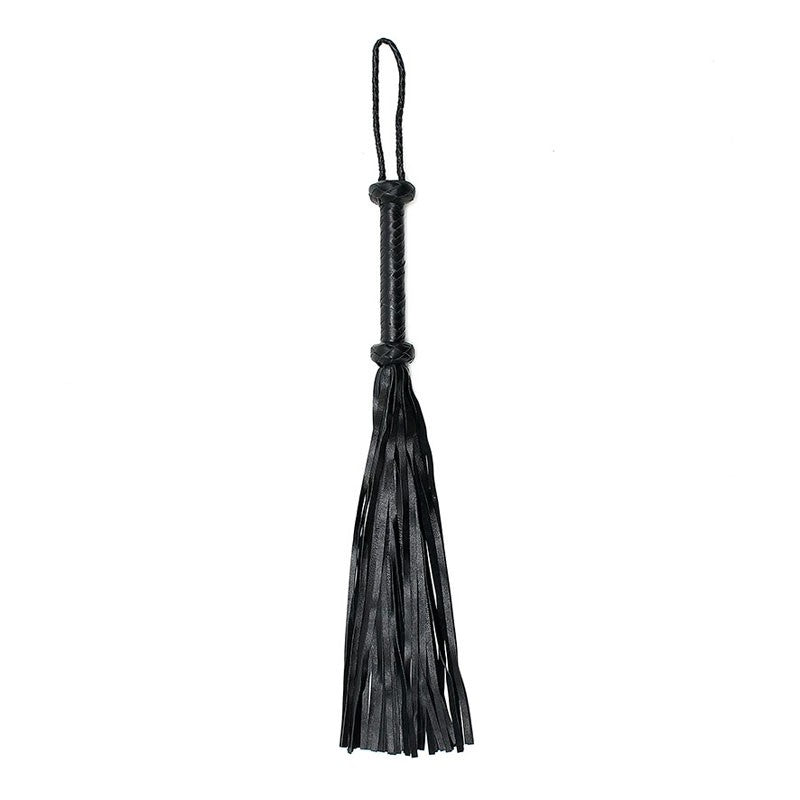 Martinet BDSM en Daim et cuir tressé Noir - Rimba