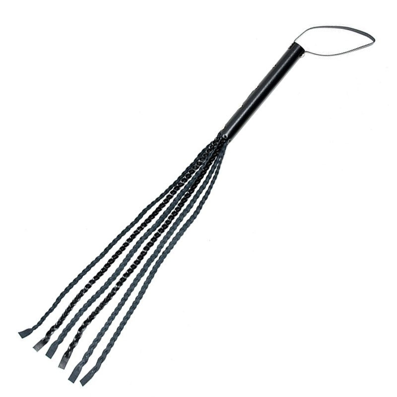 Martinet BDSM tressé en cuir fendu - Rimba