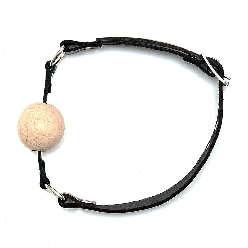 Bal Gag Bois et cuir Ø 4 cm - Rimba