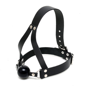 Harnais facial BDSM avec Ball Gag Ø 4.4 cm - Rimba