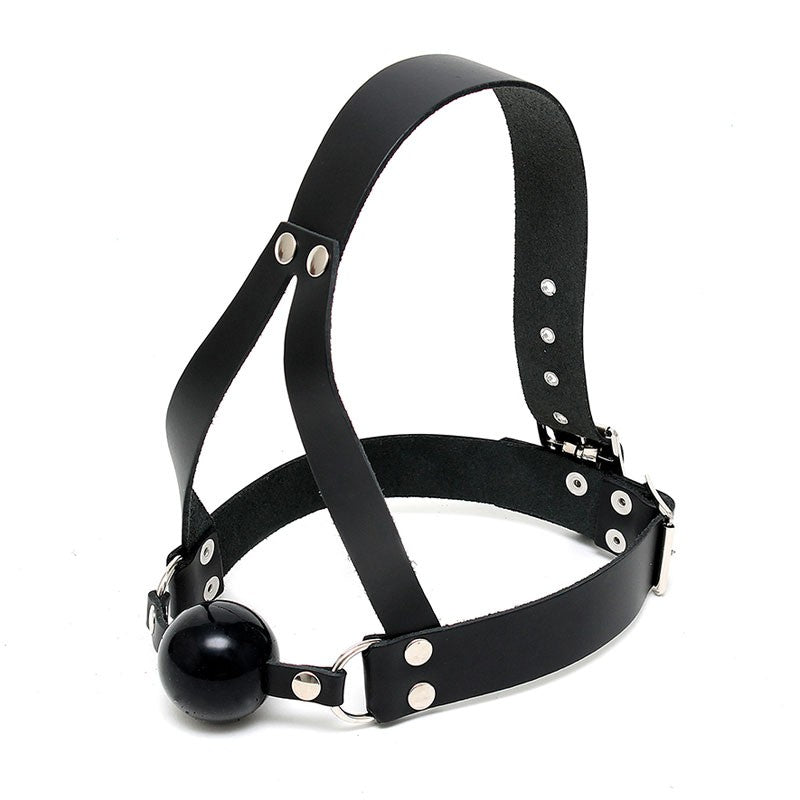 Harnais facial BDSM avec Ball Gag Ø 4.4 cm - Rimba