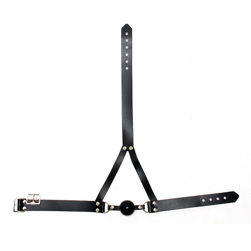 Harnais facial BDSM avec Ball Gag Ø 4.4 cm - Rimba