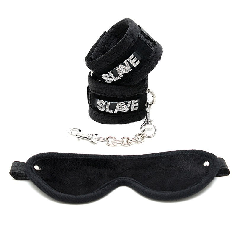 Kit de soft Bondage SLAVE Noir (3 pièces) - Rimba