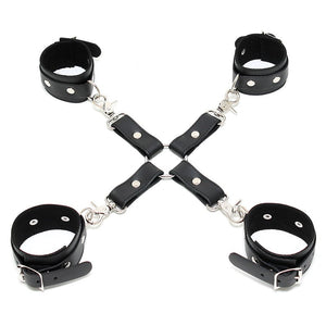 Kit d'attache BDSM en cuir Hogtie (pieds poings liés) - Rimba