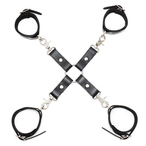 Kit d'attache BDSM en cuir Hogtie (pieds poings liés) - Rimba