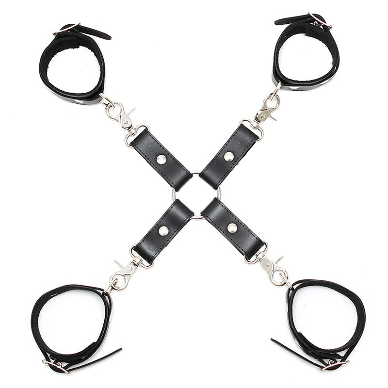Kit d'attache BDSM en cuir Hogtie (pieds poings liés) - Rimba