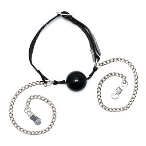 Ball Gag avec pinces à seins - Rimba