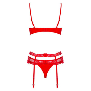 Ensemble de lingerie sexy Heartina (rouge) - Obsessive