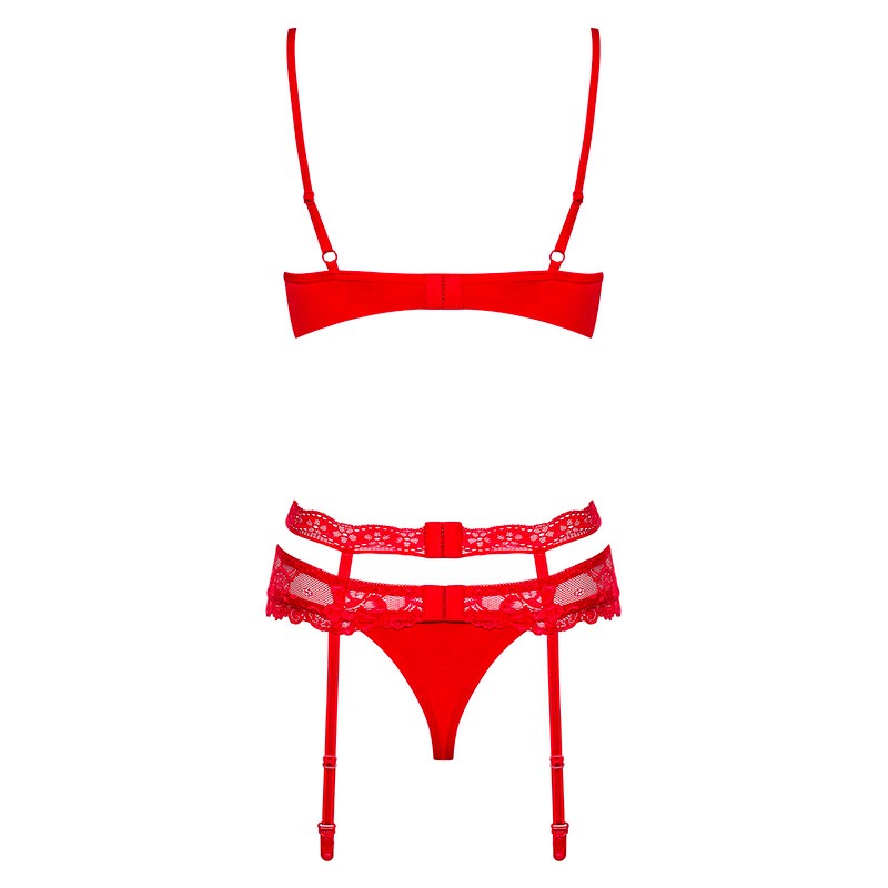 Ensemble de lingerie sexy Heartina (rouge) - Obsessive