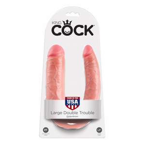 Godemichet réaliste courbé Grand - King Cock Double Trouble