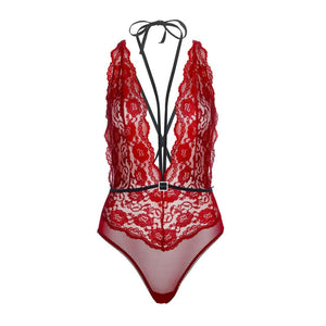 Body Sexy avec dentelle florale (rouge) – Leg Avenue